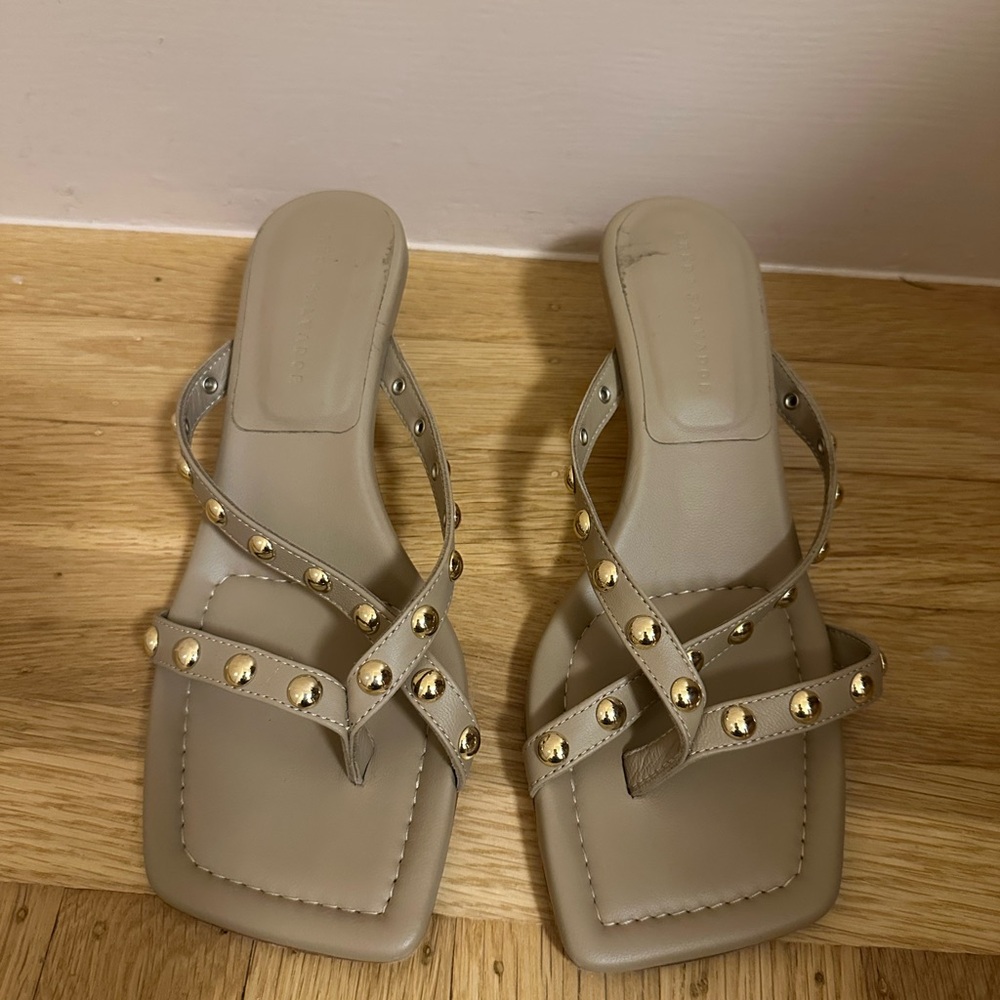 Freda Salvador Beige Studded Heels